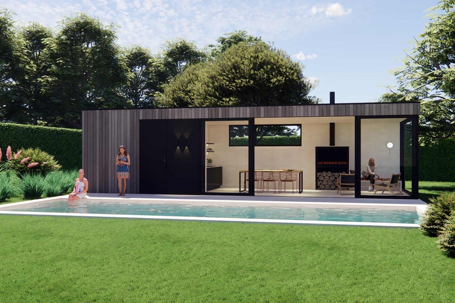 poolhouse met plat dak